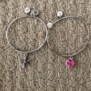 Alex and Ani silver October birthstone bracelets